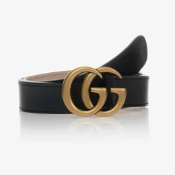 Gucci Navy Blue Leather GG Belt Clearance