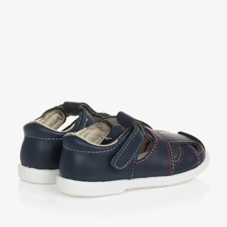 Childrens Classics Navy Blue Leather Sandals Discount