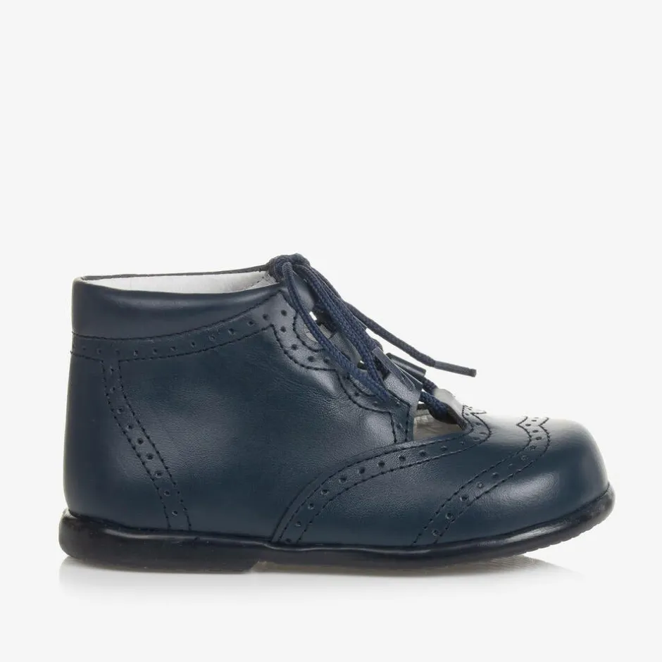 Childrens Classics Navy Blue Leather Shoes Online