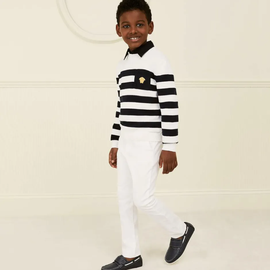 Childrens Classics Navy Blue Leather Shoes Outlet