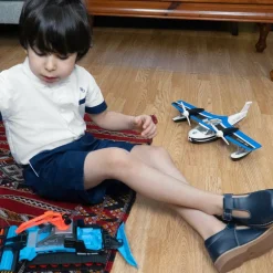 Childrens Classics Navy Blue Leather T-Bar Shoes New