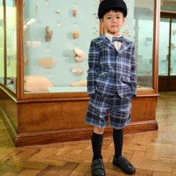 Childrens Classics Navy Blue Leather Trainers Clearance