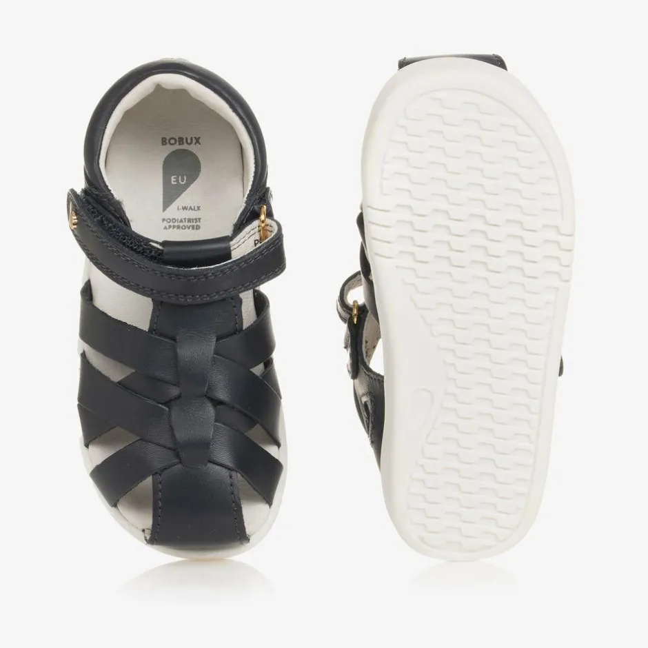 Bobux IWalk Navy Blue Leather Velcro Sandals Sale