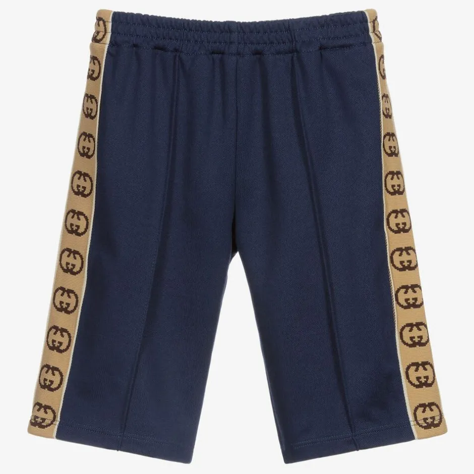 Gucci Navy Blue Logo Shorts