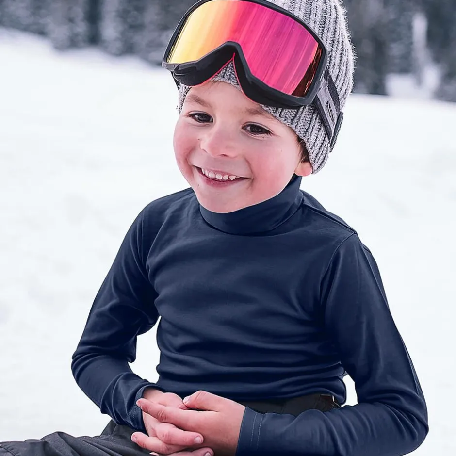 Smalls Merino Navy Blue Merino Wool Roll Neck Top Online