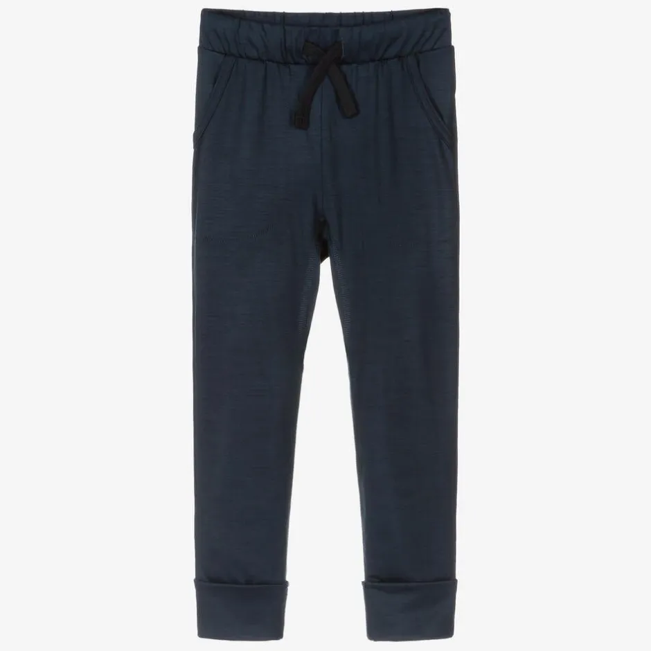 Smalls Merino Navy Blue Merino Wool Slim Joggers Discount
