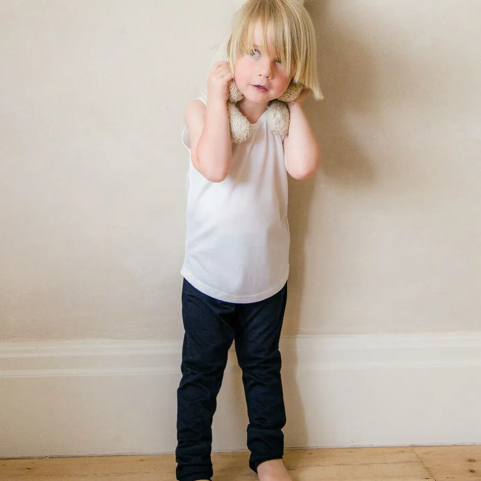 Smalls Merino Navy Blue Merino Wool Slim Joggers Discount