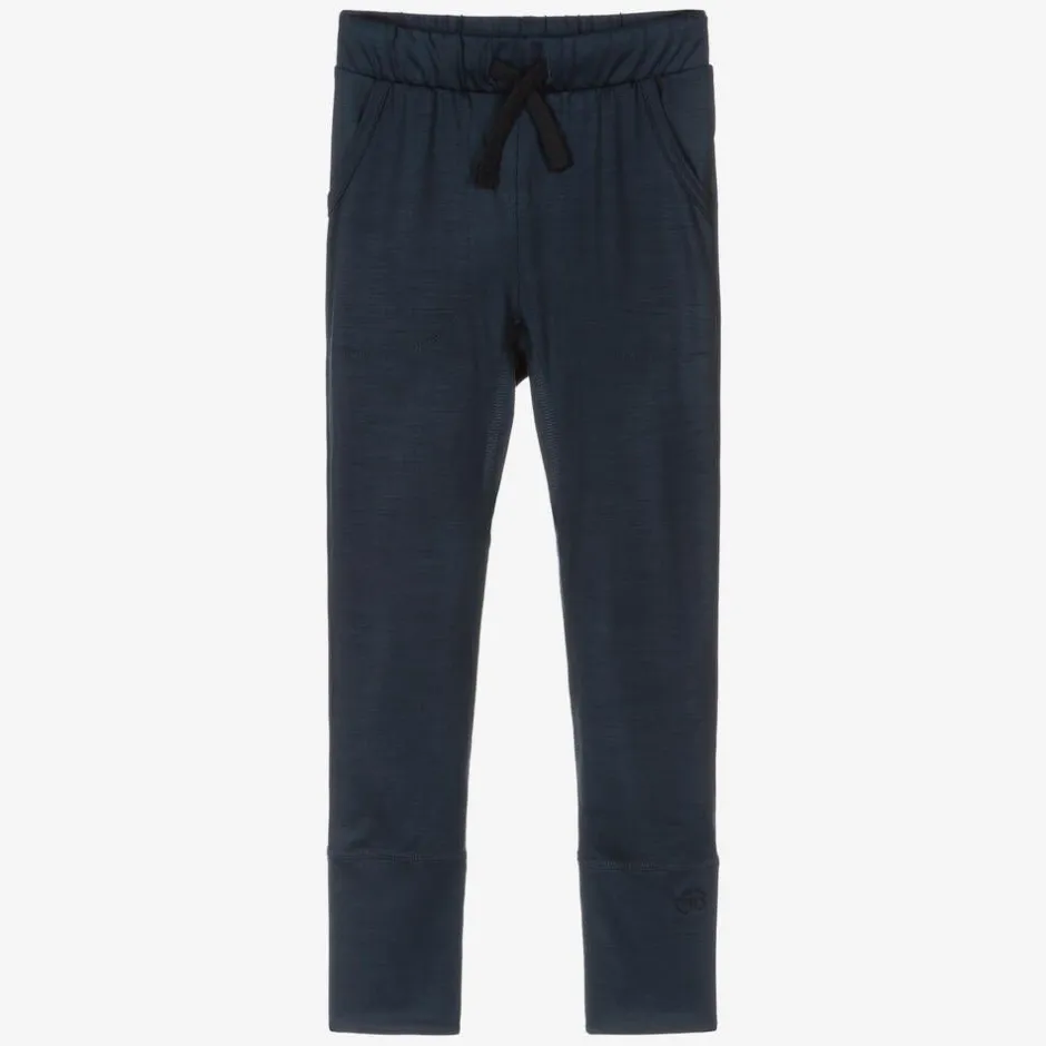 Smalls Merino Navy Blue Merino Wool Slim Joggers Discount