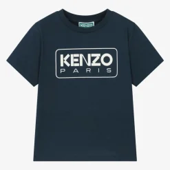 KENZO KIDS Navy Blue Organic Cotton T-Shirt Outlet