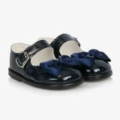 Early Days Navy Blue Patent Bar Shoes