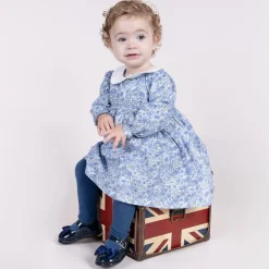 Early Days Navy Blue Patent Bar Shoes