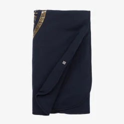 AIGNER Navy Blue Pima Cotton Padded Blanket (90cm) Hot