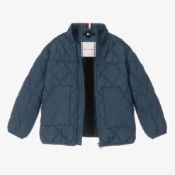 Tommy Hilfiger Navy Blue Quilted Hooded Jacket New