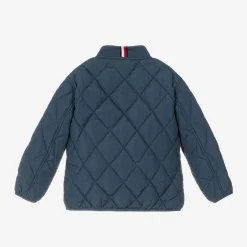 Tommy Hilfiger Navy Blue Quilted Hooded Jacket New