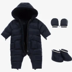 Tartine et Chocolat Navy Blue Reversible Baby Snowsuit Clearance