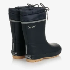 CeLaVi Navy Blue Rubber Rain Boots Sale