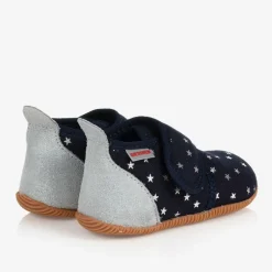 Giesswein Navy Blue Star Velcro Slippers Outlet