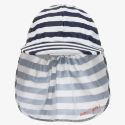 Mitty James Navy Blue Striped Legionnaire's Hat (UPF 50+) Outlet