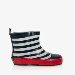 Playshoes Navy Blue Striped Rain Boots Outlet