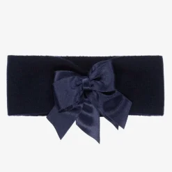 La Perla Navy Blue Wool Bow Headband Clearance