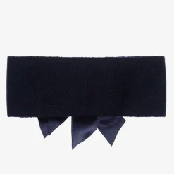 La Perla Navy Blue Wool Bow Headband Clearance