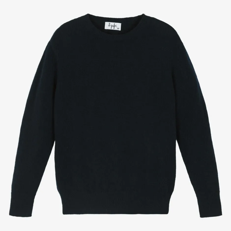 Il Gufo Navy Blue Wool Knit Sweater Best