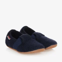 Giesswein Navy Blue Wool Slippers Clearance