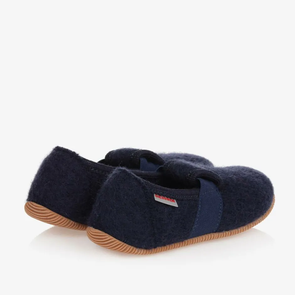 Giesswein Navy Blue Wool Slippers Clearance