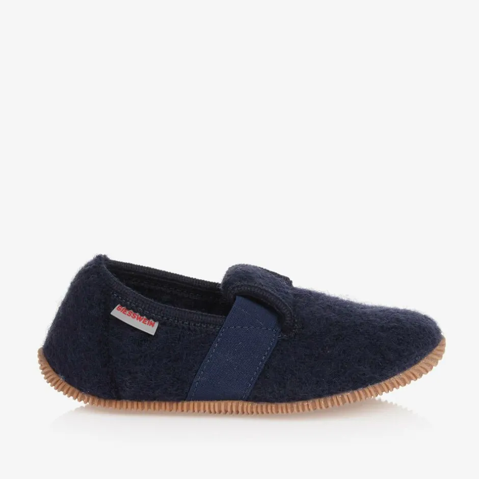 Giesswein Navy Blue Wool Slippers Clearance