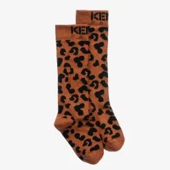 KENZO KIDS Orange Leopard Print Socks