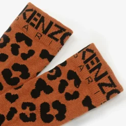 KENZO KIDS Orange Leopard Print Socks