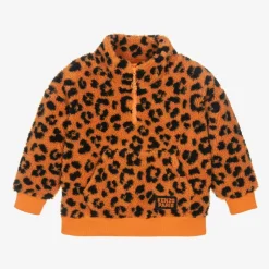 KENZO KIDS Orange Leopard Print Zip-Up Top Clearance