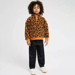 KENZO KIDS Orange Leopard Print Zip-Up Top Clearance
