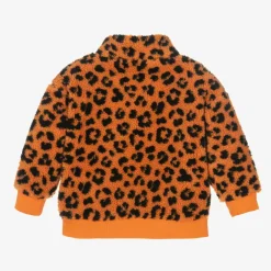 KENZO KIDS Orange Leopard Print Zip-Up Top Clearance