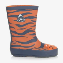 Frugi Orange Tiger Rubber Rain Boots Online