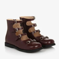 Gucci Oxblood Leather Buckle Shoes Clearance