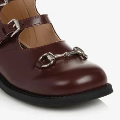 Gucci Oxblood Leather Buckle Shoes Clearance