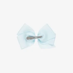 Peach Ribbons Pale Blue Bow Hair Clip (12cm) Clearance
