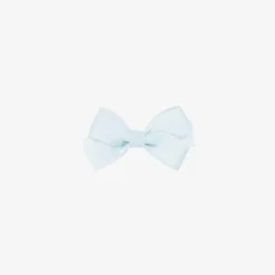 Peach Ribbons Pale Blue Bow Hair Clip (7cm) Discount