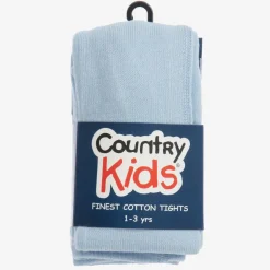 Country Kids Pale Blue Cotton Knitted Tights Clearance