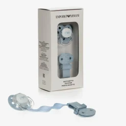 Emporio Armani Pale Blue Dummy & Clip Set Online