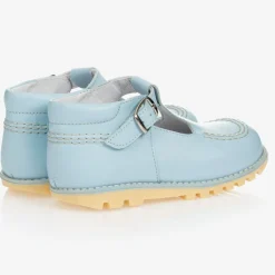 Childrens Classics Pale Blue Leather T-Bar Shoes Best