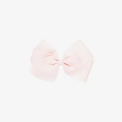 Peach Ribbons Pale Pink Bow Hair Clip (12cm) Clearance