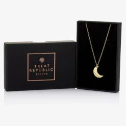 Treat Republic Personalised Gold Plated Moon Necklace (46cm) Discount