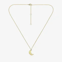 Treat Republic Personalised Gold Plated Moon Necklace (46cm) Discount