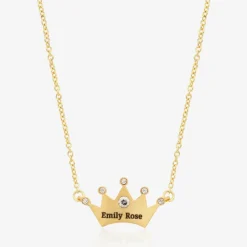 Treat Republic Personalised Gold Plated Princess Necklace (49cm) New