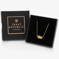 Treat Republic Personalised Gold Plated Princess Necklace (49cm) New