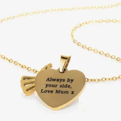 Treat Republic Personalised Gold Plated Guardian Angel Necklace (45cm) Hot