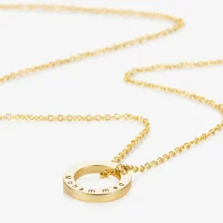 Treat Republic Personalised Gold Plated Disc Necklace (47cm)