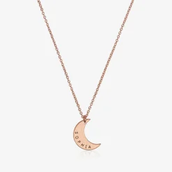 Treat Republic Personalised Rose Gold Plated Moon Necklace (46cm) Sale